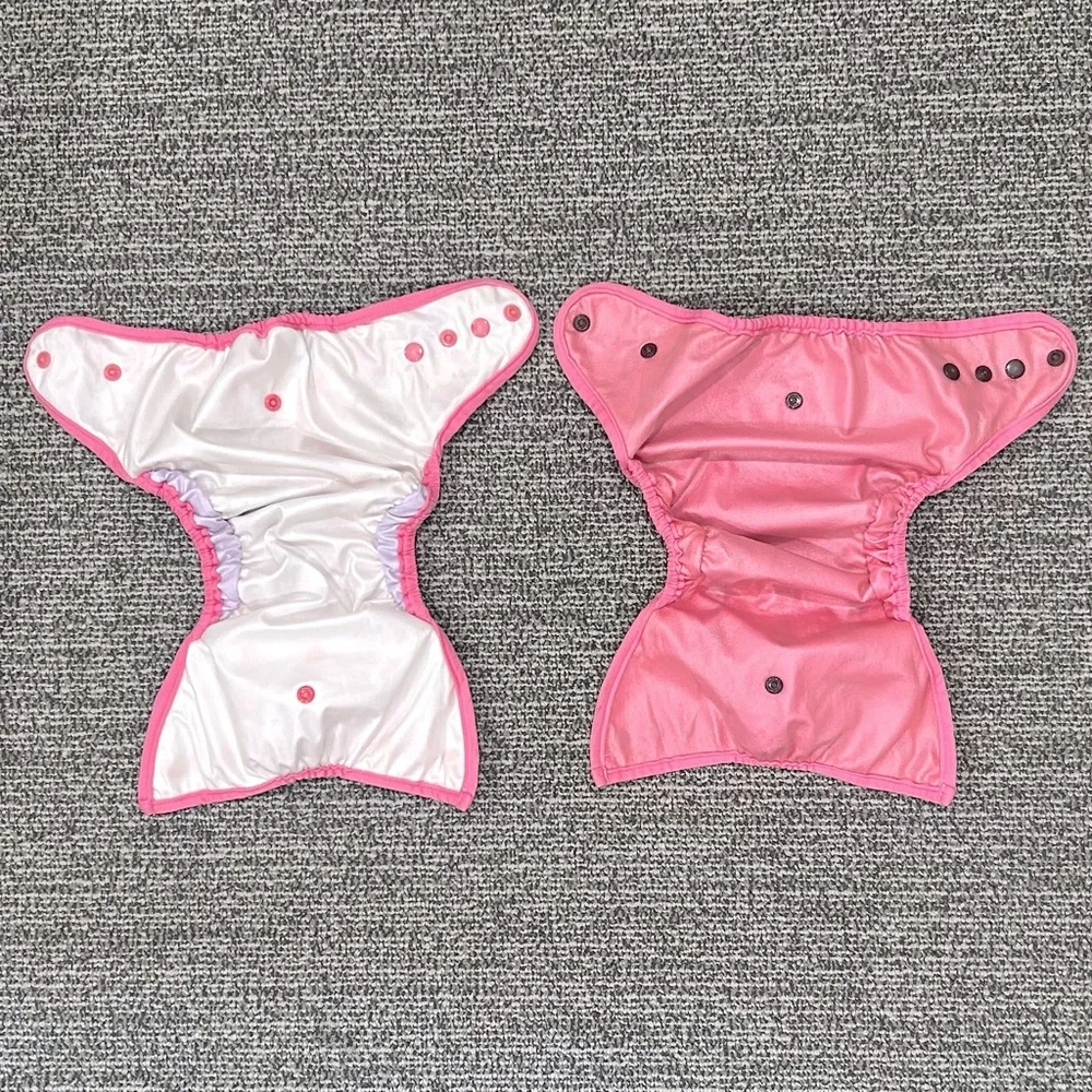 Best Bottoms Girls Cloth Diaper One Size Cover Set of Two 8lbs - 35lbs Pink